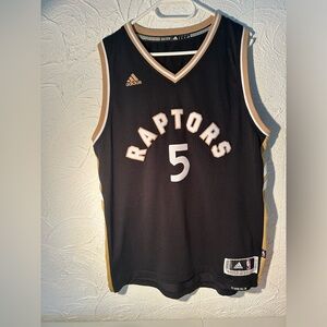NBA Toronto Raptors Black & Gold DeMarre Carroll Adidas Jersey Men’s Large